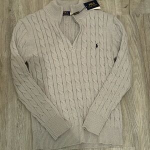 Light Gray Zip-Up Sweater